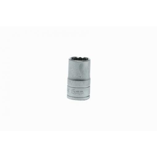 Zásuvka 1/2 in pohon 15 mm 12 bodů Dvojitý šestihran, celková délka: 38 mm Teng Tools