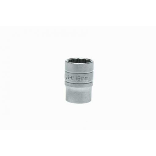 Zásuvka 1/2 in pohon 19 mm 12 bodů Dvojitý šestihran, celková délka: 38 mm Teng Tools
