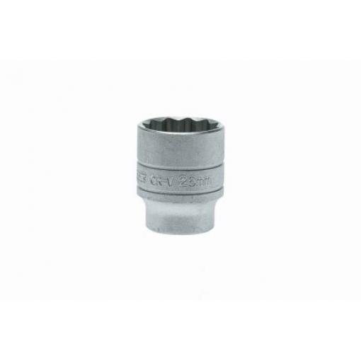 Zásuvka 1/2 in pohon 26 mm 12 bodů Dvojitý šestihran, celková délka: 40 mm Teng Tools