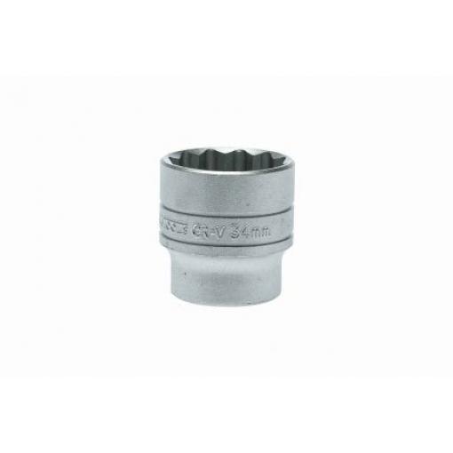 Zásuvka 1/2 in pohon 34 mm 12 bodů Dvojitý šestihran, celková délka: 45.5 mm Teng Tools