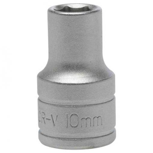 Zásuvka 1/2 in pohon 10 mm 6 bodů Dvojitý šestihran, celková délka: 38 mm Teng Tools