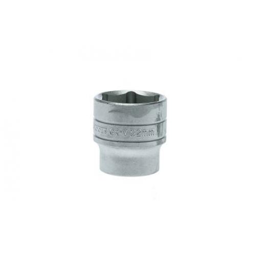 Zásuvka 1/2 in pohon 32 mm 6 bodů Dvojitý šestihran, celková délka: 43 mm Teng Tools