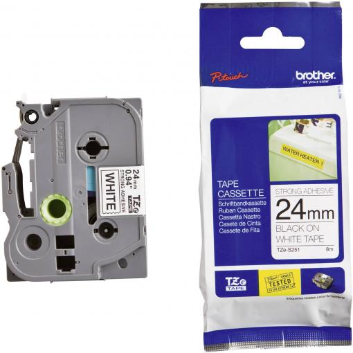 etikety Brother TZe, TZ TZe-S251 Barva pásky: bílá Barva písma:černá 24 mm 8 m