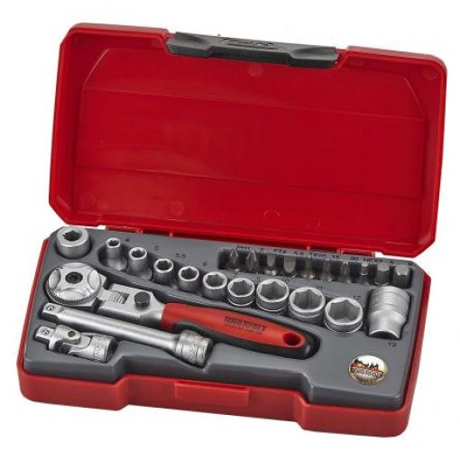 Sada nástrčných klíčů, počet kusů: 20 1/4 in Šestihran typ buzení Čtvercový Teng Tools