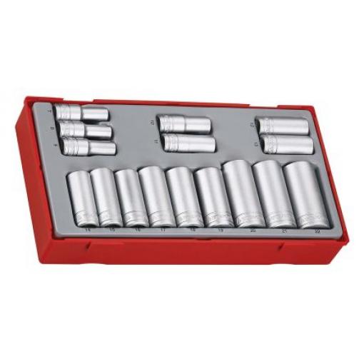 Sada nástrčných klíčů, počet kusů: 16 3/8 in 6 bodů typ buzení Šestihran Teng Tools