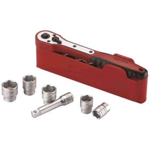 Sada nástrčných klíčů, počet kusů: 12 3/8 in Šestihran typ buzení Čtvercový Teng Tools