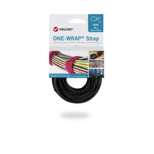 Suchý zip, Černá 20 mm x, délka: 200 mm Předem nařezané VELCRO®