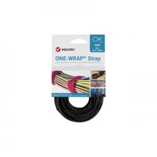 Suchý zip, Černá 25 mm x, délka: 300 mm Předem nařezané VELCRO®