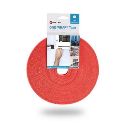 Páska na suchý zip, Červená 10 mm x, délka: 25 m VELCRO®