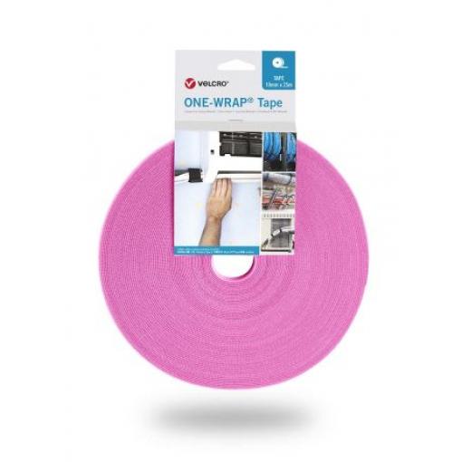 Páska na suchý zip, Růžová 10 mm x, délka: 25 m VELCRO®