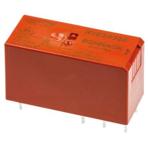TE Connectivity Výkonové relé DPDT Montáž na plošný spoj 8 A 24 V dc RT2