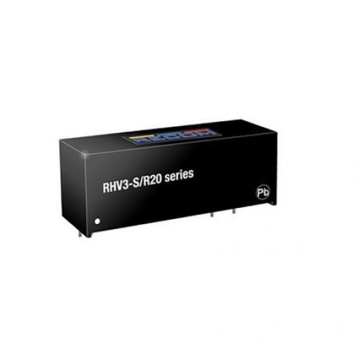Recom Měnič DC/DC RHV3, výstup: 24 V dc 20 kV, Vin 5V dc 125 mA, Vin 5V dc 3 W -40 °C 85 °C Průchozí otvor
