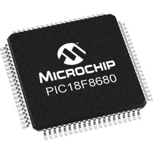 Microchip Mikrokontrolér PIC18F8680-I/PT 8 bit PIC 20 MHz 8kB Blesk 3.25 kB RAM, počet kolíků: 80 kolíkový, TQFP