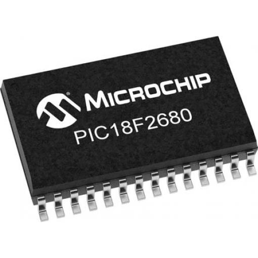 Microchip Mikrokontrolér PIC18F2680-I/SO 8 bit PIC 40 MHz 8kB Blesk 3.25 kB RAM, počet kolíků: 28 kolíkový, SOIC