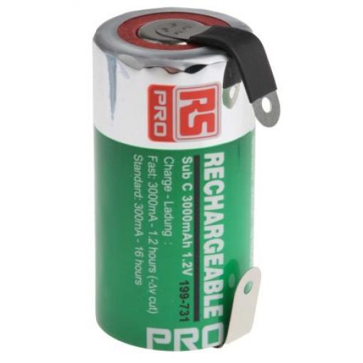 Nabíjecí baterie 1.2 V NiMH SC IEC 285 3 Ah RS PRO 23 mm