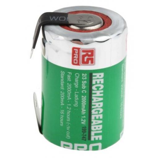 Nabíjecí baterie 1.2 V NiMH IEC 285 2 Ah RS PRO 23 mm