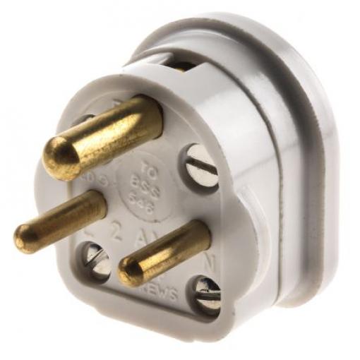 MK Electric Síťová zástrčka barva Bílá, formát pólů: 2+E Velká Británie 2A, Kabel, Močovinoformaldehyd Šroubová