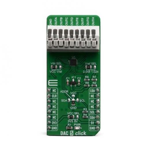 Vývojová sada MIKROE-3712 DAC for Mikroe-3712, klasifikace: Vývojová sada DAC 5 Click MikroElektronika