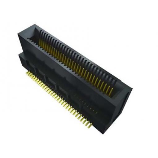 Samtec Hranový konektor, řada: MEC6, rozteč: 0.635 mm Vnitřní, počet kontaktů: 10, počet řad: 1, orientace těla: Pravý