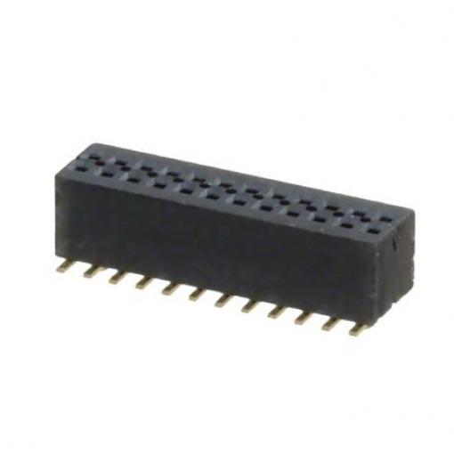 Patice PCB, řada: MLE, orientace těla: Rovný, rozteč: 1 mm Deska-deska, počet kontaktů: 24, počet řad: 2, Průchozí otvor
