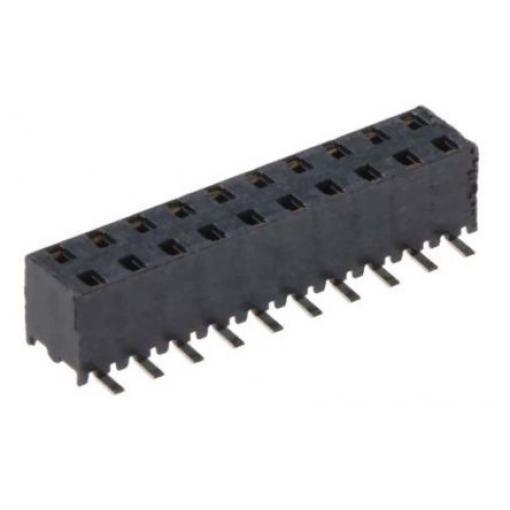 Patice PCB, řada: MMS, orientace těla: Rovný, rozteč: 2 mm Deska-deska, počet kontaktů: 20, počet řad: 2, Průchozí otvor