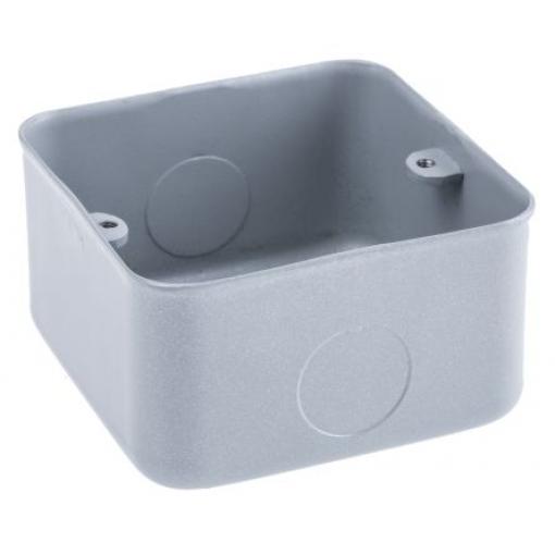 Instalační krabice Metal Clad 2 40 mm Lesklý Hliník Stříbrná BS 73mm MK Electric IP20 Povrch, Zapuštěná montáž 86 mm