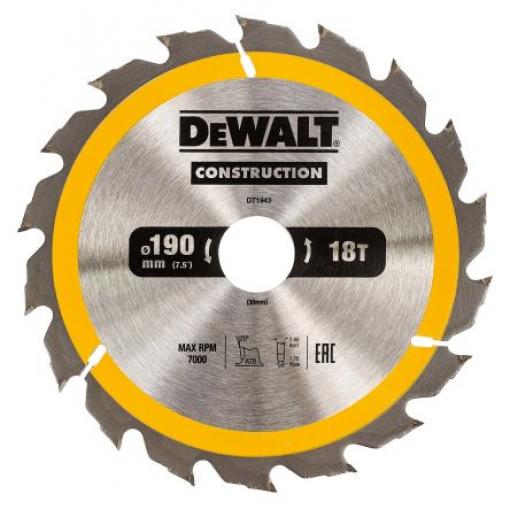 Kotouč pro kotoučovou pilu DeWALT 18 190 mm 1