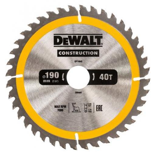 Kotouč pro kotoučovou pilu DeWALT 40 190 mm 1