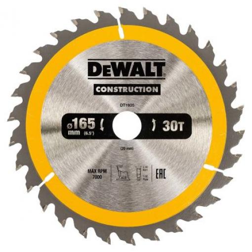 Kotouč pro kotoučovou pilu DeWALT 30 165 mm 1