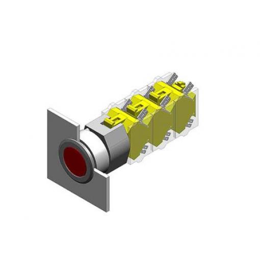 EAO Hlava tlačítka, řada: 04 Černá Okamžité, průměr výřezu: 30.5 mm IP65