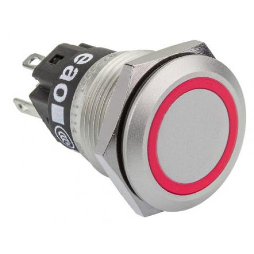 EAO Tlačítkový spínač, řada: 82 IP65, IP67 SPDT Panel Blokování Osvětlené 19 mm 3 A, barva LED: Červená 240 V dc 240 V