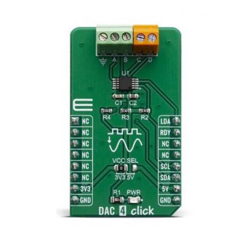 MIKROE-3707 DAC DAC 4 klepněte na položku deska MikroElektronika