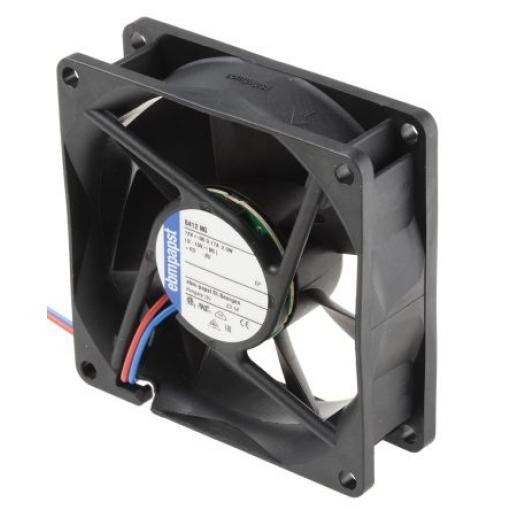 ebm-papst Axiální ventilátor, řada: 8400 N, průtok vzduchu: 69 m³/h 2 W 12 V dc 167 mA IP68 80 mm 80 mm 25 mm
