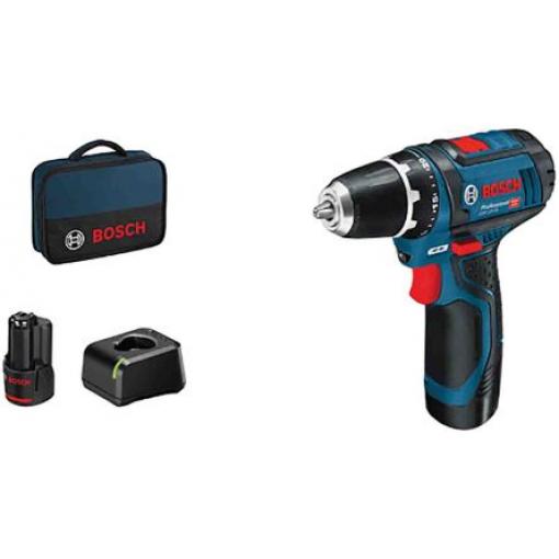 Vrtačka/šroubovák Bezdrátové, typ sklíčidla: Auto-Lock, řada: GSR, 2 Ah, Typ C - EU Bosch 10 mm 30 Nm