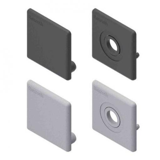 Bosch Rexroth Koncová krytka Krytka s otvorem, Polypropylen barva Šedá, pasuje do profilu: 50 x 50 mm