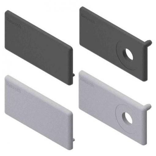 Bosch Rexroth Koncová krytka Krytka s otvorem, Polypropylen barva Černá, pasuje do profilu: 40 x 80 mm