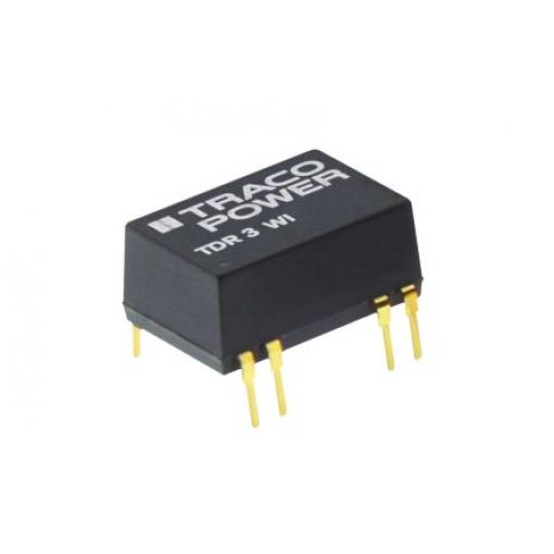 TRACOPOWER Měnič DC/DC TDR 3WI, výstup: 12 V dc 1.6 kV dc, Vin 36V dc 250 mA, Vin 9V 3 W -40 °C 85 °C Montáž na plošný