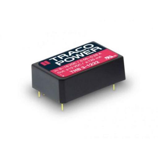 TRACOPOWER Měnič DC/DC THB 3, výstup: 12 V dc 4.8 kV dc, Vin 75V dc 250 mA, Vin 36V 3 W -40 °C 75 °C Průchozí otvor