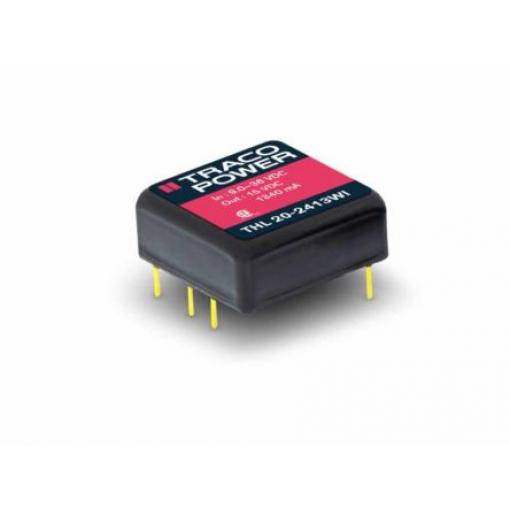 TRACOPOWER Měnič DC/DC THL 20WI, výstup: 24 V dc 1.5 kV dc, Vin 36V dc 835 mA, Vin 9V 20 W -40 °C 75 °C Montáž na plošný
