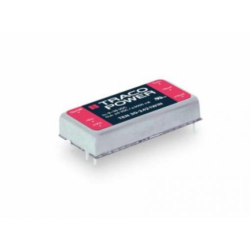 TRACOPOWER Měnič DC/DC TEN 30WIN, výstup: 3.3 V dc 1.5 kV dc, Vin 36V dc 7500 mA, Vin 9V 30 W -40 °C 75 °C Montáž na