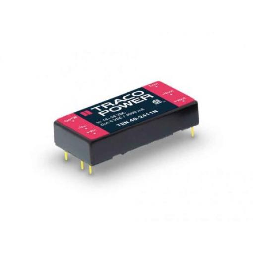 TRACOPOWER Měnič DC/DC TEN 40, výstup: 24 V dc 1.5 kV dc, Vin 36V dc 1670 mA, Vin 18V 40 W -40 °C 80 °C Montáž na plošný