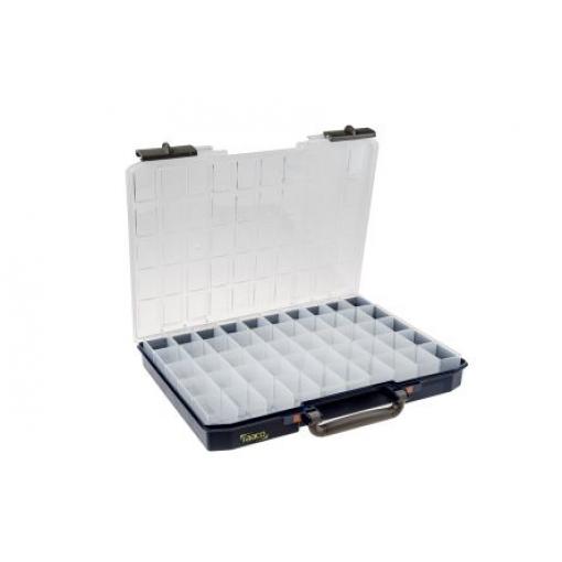 Přihrádková krabice 50 přihrádek Modrá, Polykarbonát, Polypropylen 55 mm x 425mm x 330 mm Raaco
