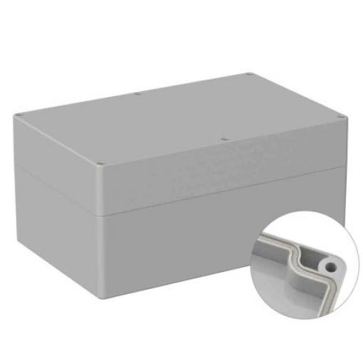RS PRO Univerzální skříň, řada: 5U3 IP66 Nestíněný barva Šedá IK07 barva Šedá ABS 250 mm 119 mm 160 mm Neopren