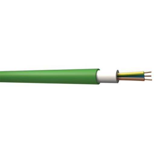RS PRO Napájecí kabel 3žilový 100 m Síťovaný polyethylen plášť, Zelená, vnější průměr: 12.7 mm OD, 0.6/1 kV 60 °C