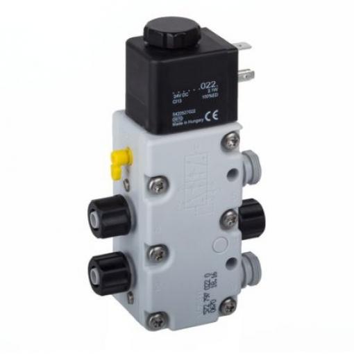 Pneumatický solenoidový ventil 5/2, řada: 740 Metrické Solenoid, max. průtok: 950 L/min EMERSON – AVENTICS 24 V dc
