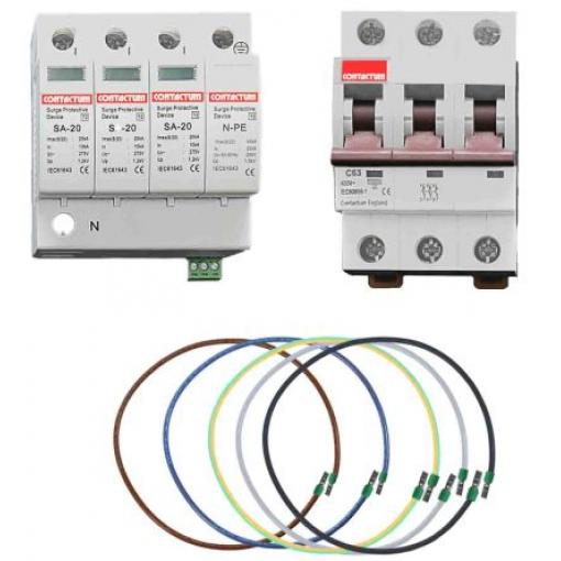 Contactum Přepěťová ochrana, rozsah: T2S40 3fázová 40 kA Lišta DIN, rozsah: Surge Arrestor Kit