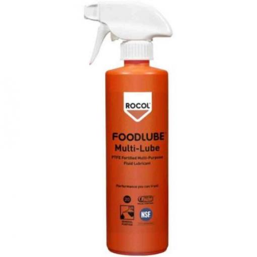 Mazivo, Foodlube Multi-Lube Fluid, 500 ml Neškodné pro potraviny Sprej, Projekty v rámci potravinářství a průmyslu Rocol