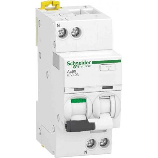 Schneider Electric Jistič zbytkového proudu s ochranou proti přepětí, rozsah: A9 1pólový 20 A vypínací citlivost 30 mA,