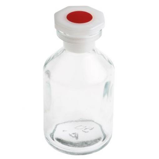 RS PRO Laboratorní láhev, kapacita: 50ml, průměr: 42 mm, Sklo, typ hrdla: Úzký krk, typ láhve: Laboratorní láhev