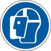 RS PRO Podlahová grafika, Vinyl, Bílá, Modrá Face Shield- Symbol Samolepicí